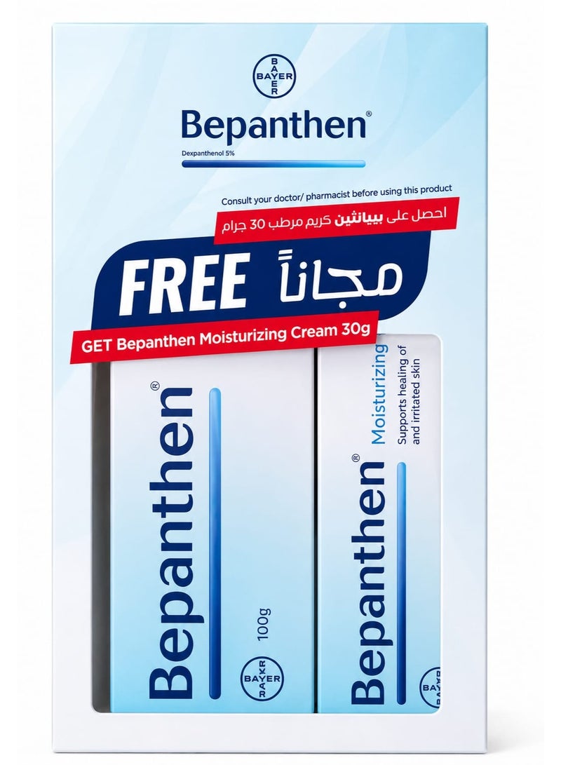 Bepanthen Cream 100g + Bepanthen Moisturizing Cream 30G FREE Combo Pack