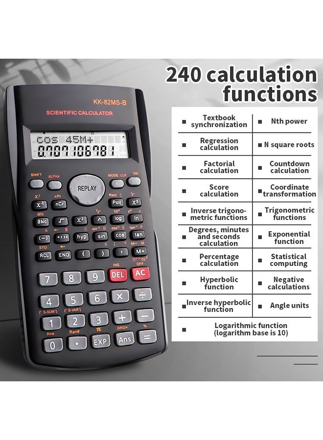 Small Second Generation Calculator Portable Scientific Calculator with on Battery Multi-purpose Portable Student Calculator for Math Teaching 240 Functions - Image 5