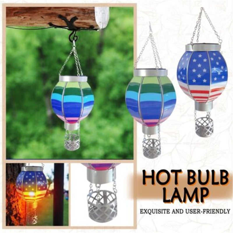 Solar Hot Air Balloon Light: 2 Inch Metal Build - Eco-Friendly Solar Powered, Auto Charge Glow - Colorful Decorative Lantern for Outdoor Garden, Yard, Tree & Porch - Image 2