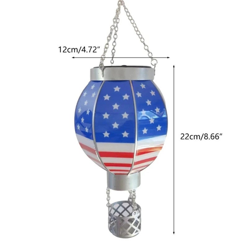 Solar Hot Air Balloon Light: 2 Inch Metal Build - Eco-Friendly Solar Powered, Auto Charge Glow - Colorful Decorative Lantern for Outdoor Garden, Yard, Tree & Porch - Image 3