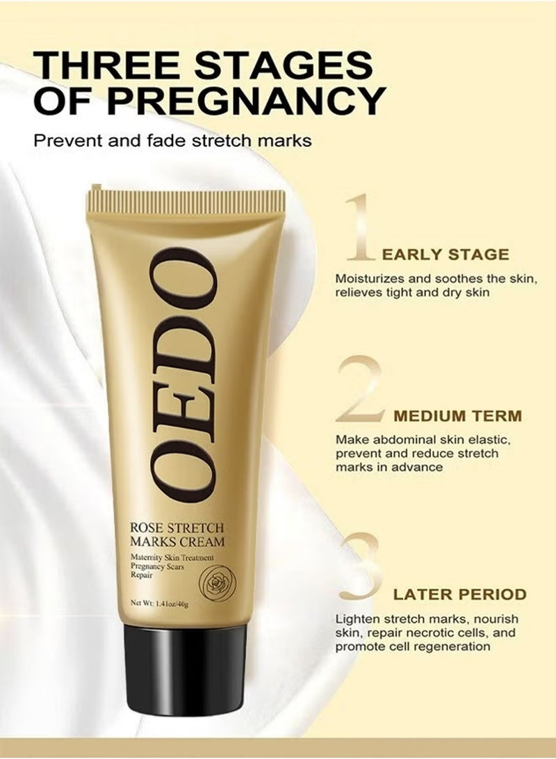OEDO 2pcs Rose Stretchmarks Cream 40g Maternity Skin Treatment Pregnancy Scars Repair, Can Promote Cell Regeneration, Repair Necrotic Cells and Enhance Skin Elasticity, Designed For Mother's Stretch Marks - Image 3