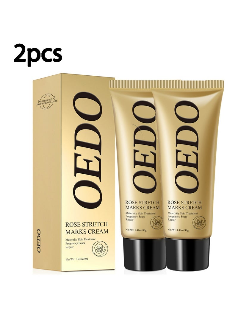 OEDO 2pcs Rose Stretchmarks Cream 40g Maternity Skin Treatment Pregnancy Scars Repair, Can Promote Cell Regeneration, Repair Necrotic Cells and Enhance Skin Elasticity, Designed For Mother's Stretch Marks - Image 1