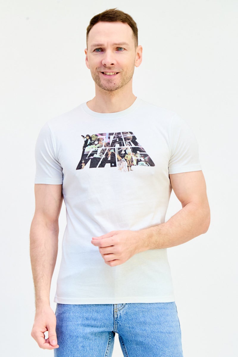 GAP Men Crew Neck Short Sleeve Graphic T Shirt, White - Image 1
