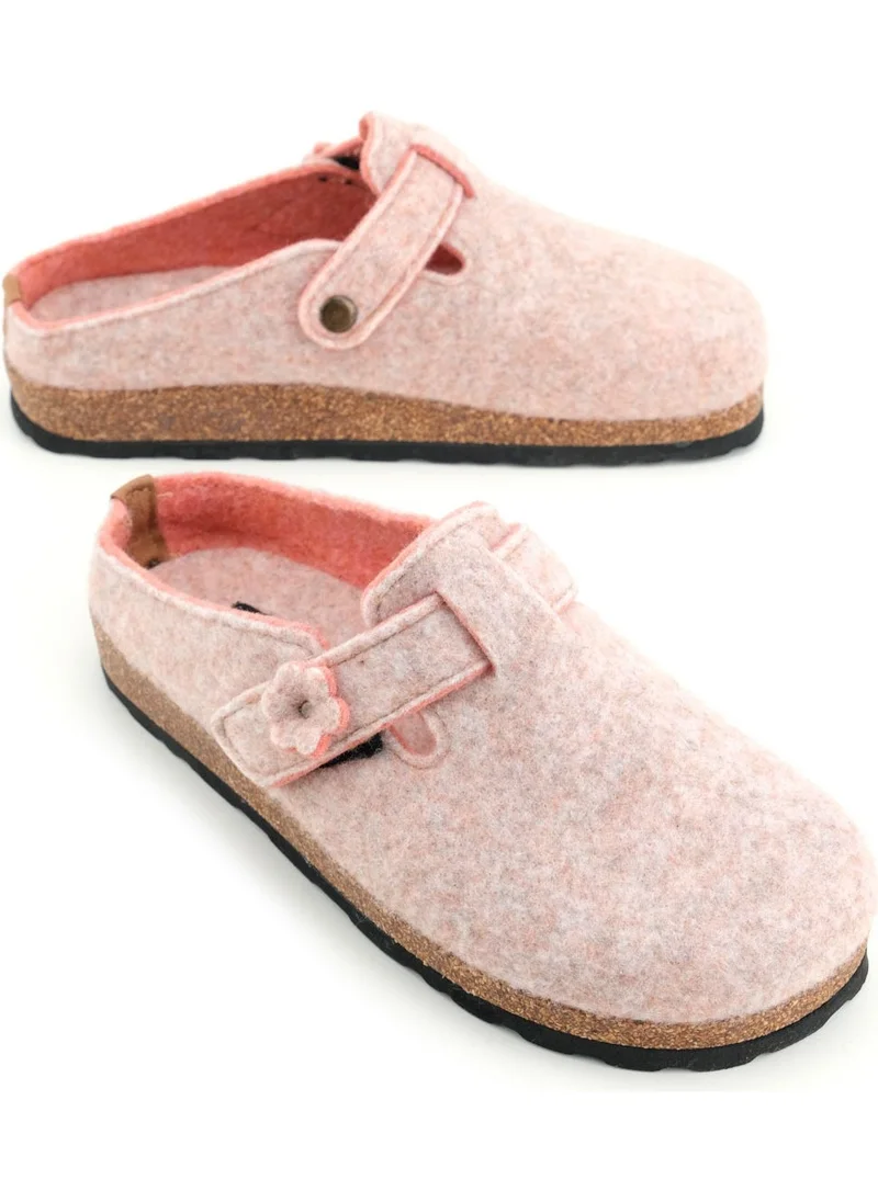 Gezer Women's Winter Cork Sole Single Velcro Adjustable Felt Home Garden Slippers