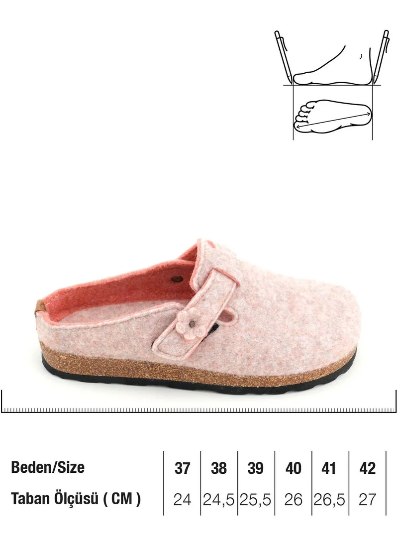 Gezer Women's Winter Cork Sole Single Velcro Adjustable Felt Home Garden Slippers