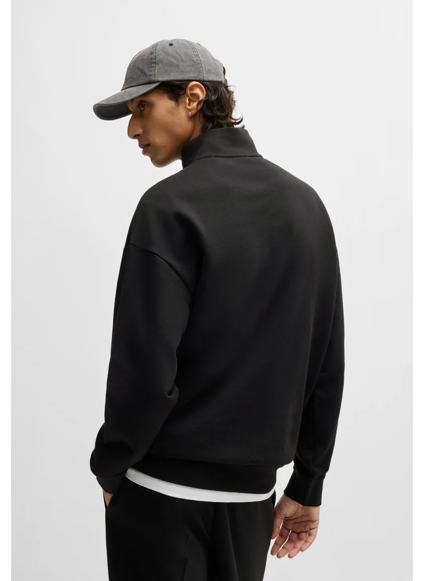 هوجو Cotton-terry zip-neck sweatshirt with logo print
