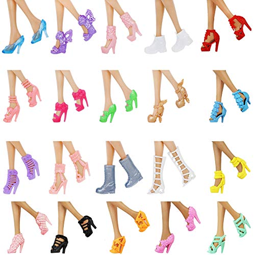 BJDBUS 1 Doll Shoes Rack Shelf + 20 Pairs Shoes Set Accessories High Heel Boots Sandals Assorted Furniture for 11.5 Inch Girl Doll - Image 5