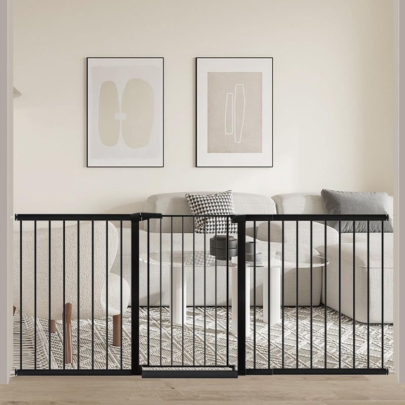 Fairy Baby 38.5" Extra Tall Black Dog Gate - Pressure Mounted Safety Fence for Toddlers and Pets - Image 1