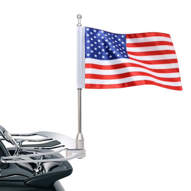 American Flag USA and Flag Pole Mount for Honda Goldwing GL1500 GL1200 GL1800 20012012 Fits Motorcycle Rear Luggage Rack