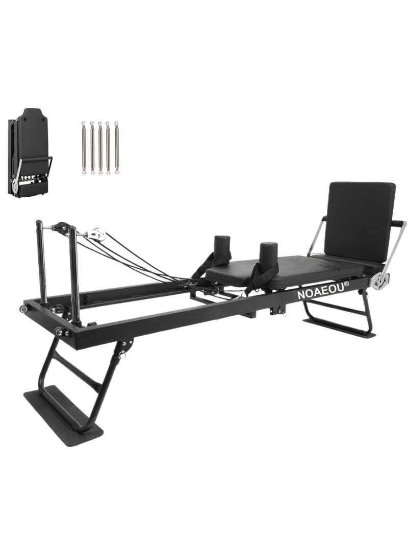 NOAEOU NOAEOU Foldable Pilates Equipment for Home Workouts,Pilates Reformer Machine for Home and Gym with Springs, Pilates Exercise Equipment with Jump Board(black)  - Image 2