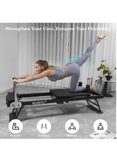 NOAEOU NOAEOU Foldable Pilates Equipment for Home Workouts,Pilates Reformer Machine for Home and Gym with Springs, Pilates Exercise Equipment with Jump Board(black)  - Image 5