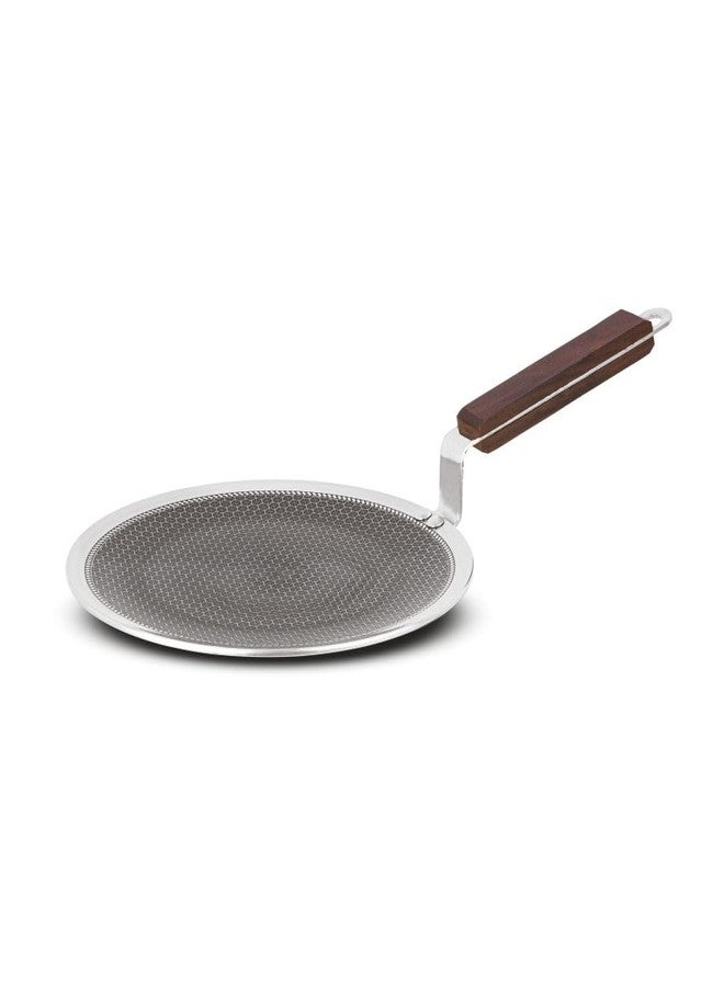 Orange Triply Stainless Steel Honeycomb 28cm Non-Stick Roti/Parathas/Concave Tawa | Scratch Resistant | Induction Friendly | Riveted Cool Touch Handle | 2.5mm Thickness | 5Year Warranty - Image 1