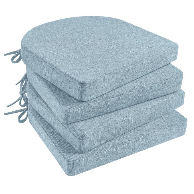 Chair Cushions for Dining Chairs 4 Pack Kitchen Chair Cushions with Ties and Non Slip Backing 16 x 16 inches Chair Pads for Dining ChairsBaby Blue