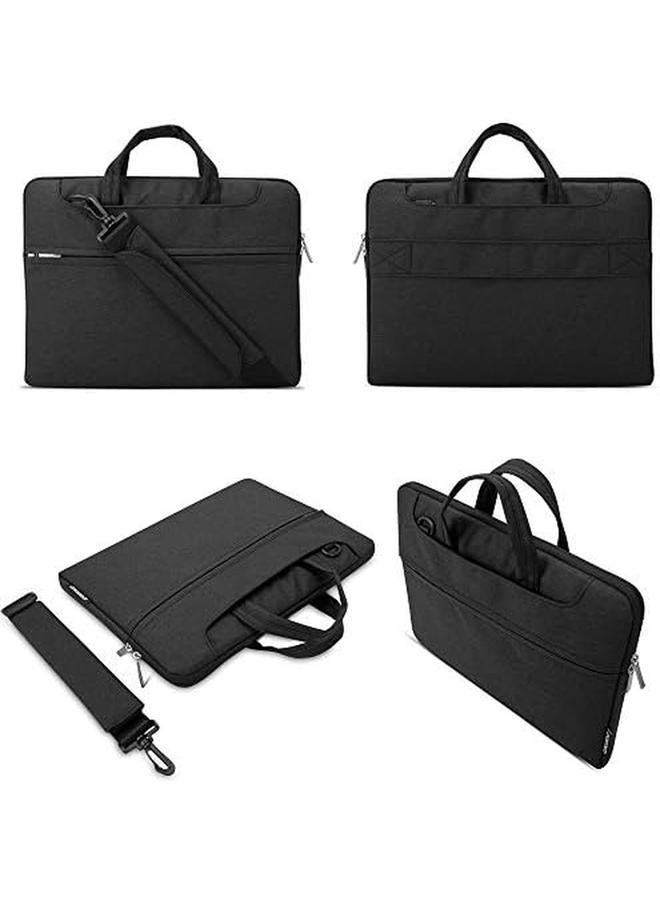 Lacdo Laptop Shoulder Bag Sleeve For 16 Inch New Macbook Pro M3 Pro Max M2 M1 Pro Max A2991 A2780 A2485 A2141 2023 2019 15" Macbook Pro 2017 2018 15" Microsoft Surface Book 3 2 1 Computer Bag Black  - Image 2