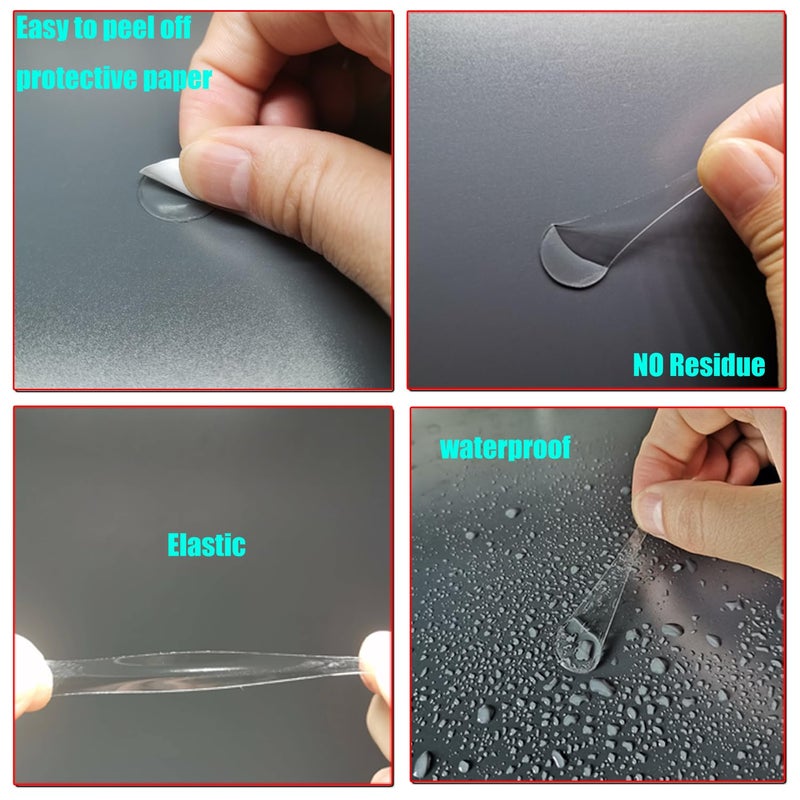 JUICENO 350 Pcs (0.79'') Sticky Tack, Double Sided Sticky Dot, Clear Poster Stickers Round Putty, No Trace Poster Adhesive Putty Removable Waterproof Stickers for Festival Decoration Sticky Dot (20mm) - Image 4