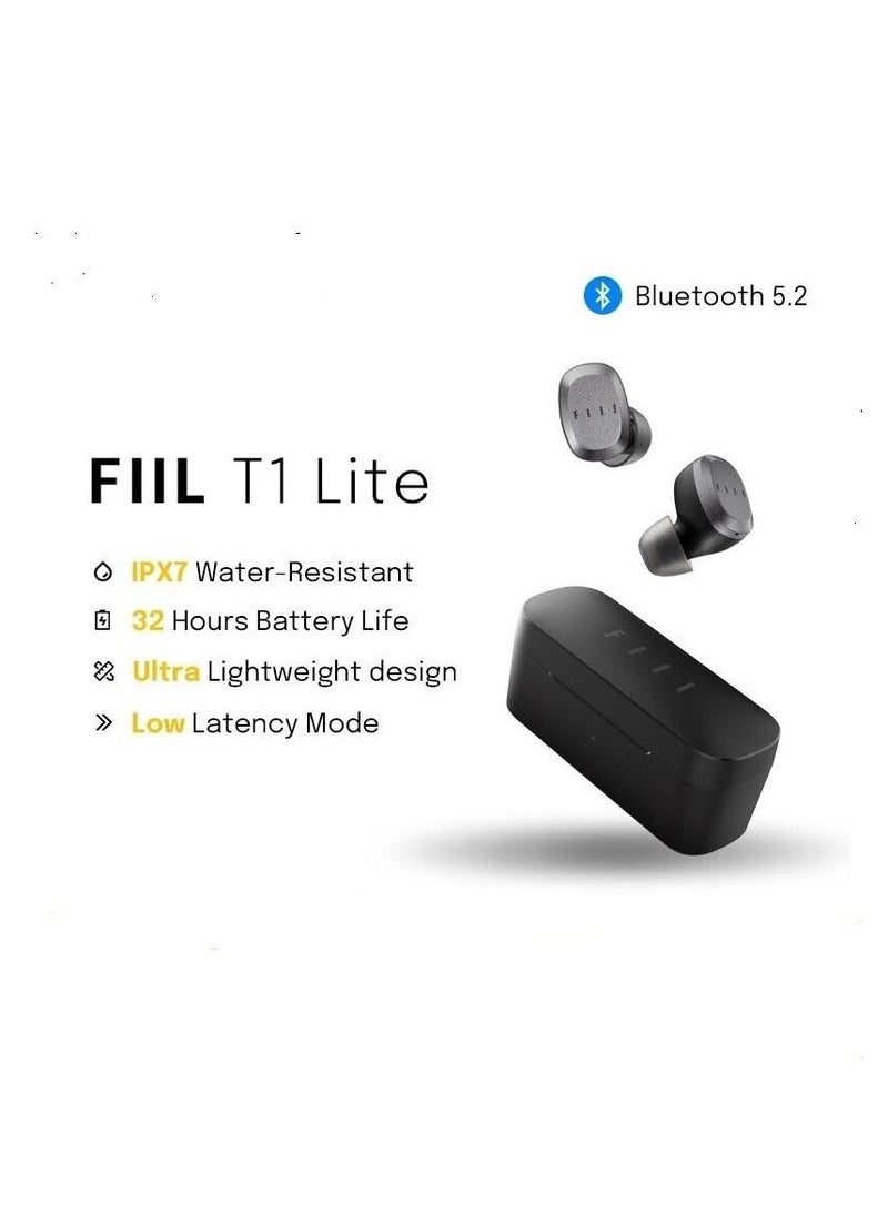 FIIL FIIL T1 Lite True Wireless Bluetooth 5.2 Headphones Earphones IPX7 Waterproof Black  - Image 2