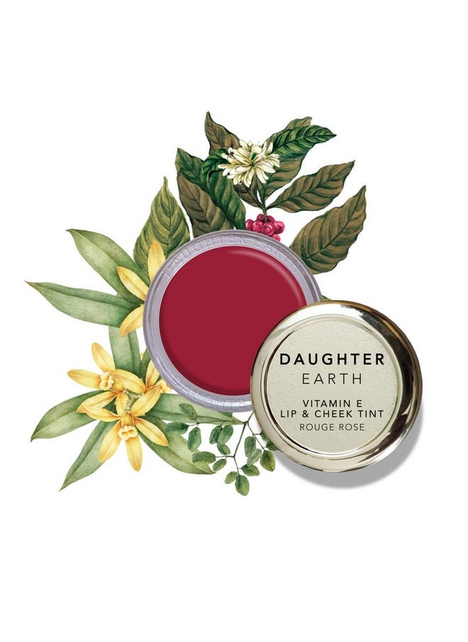 DAUGHTER EARTH - Vegan Lip And Cheek Tint | Matte Natural Blush For Women | Lip Tint With Vitamin E | Nourishing Cheek Tint, 4.5G - Rouge Rose - Image 1