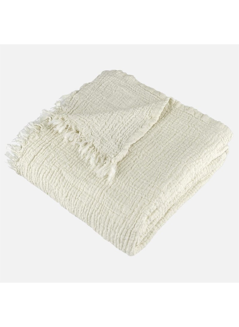 Miespiga Gold 4 Layer Muslin Multi-Purpose Shawl Cover  - Image 4