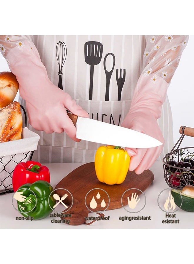KAQ Dishwashing Cleaning Gloves 3 Pairs - Reusable Rubber Gloves Non-Slip Laundry Kitchen Gardening Waterproof Household Gloves （Medium） - Image 5