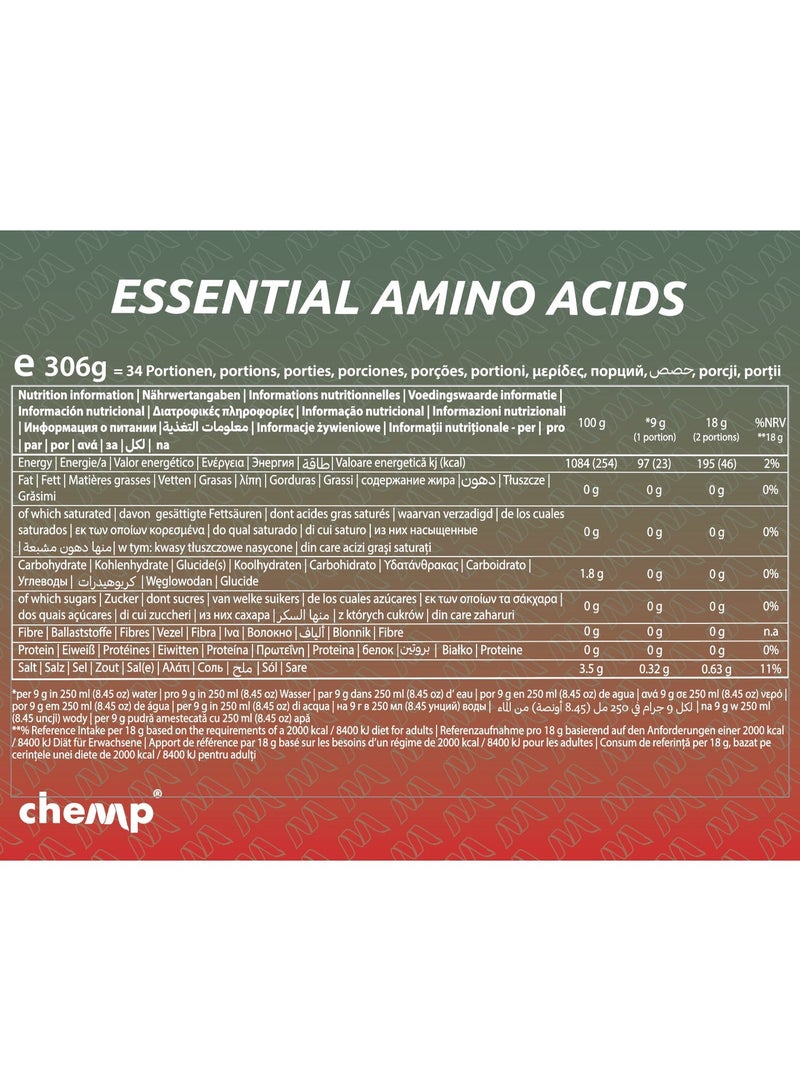 Chemp Pure EAA + Electrolytes Green Apple 306g | MADE IN GERMANY - Image 3