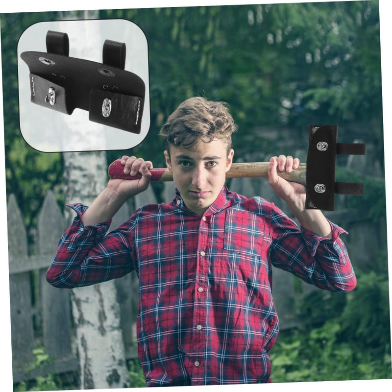 Black Leather Axe Cover Protector for Hatchets Camping Tools Outdoor Easy Install - Image 5