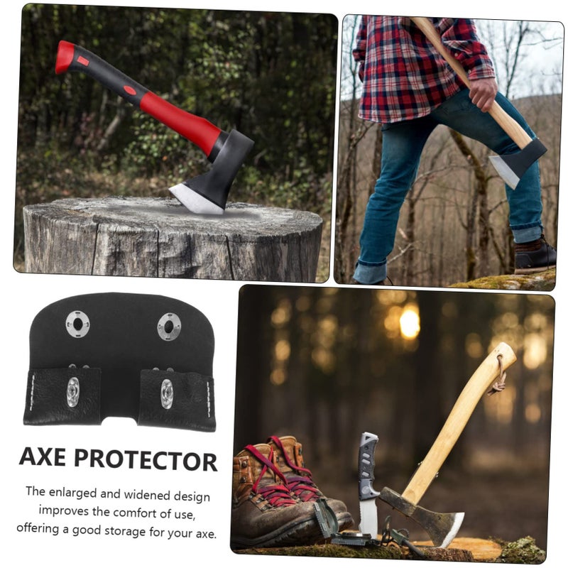 Black Leather Axe Cover Protector for Hatchets Camping Tools Outdoor Easy Install - Image 4