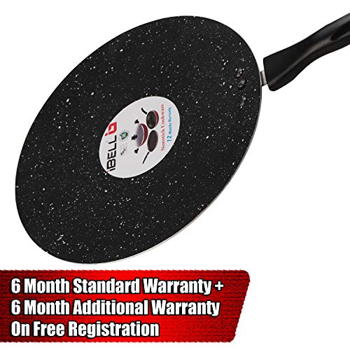 IBELL 3 Layer Durable Aluminium Non Stick Tawa Pan for Dosa/Roti/Chapati (290MM) Black - Image 2