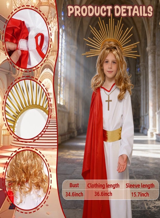 Simple polymer 6 Pcs Jesus Costume for Kid Biblical Christ Robe Set Shepherd and Greek God Costume for Easter Halloween - Image 3