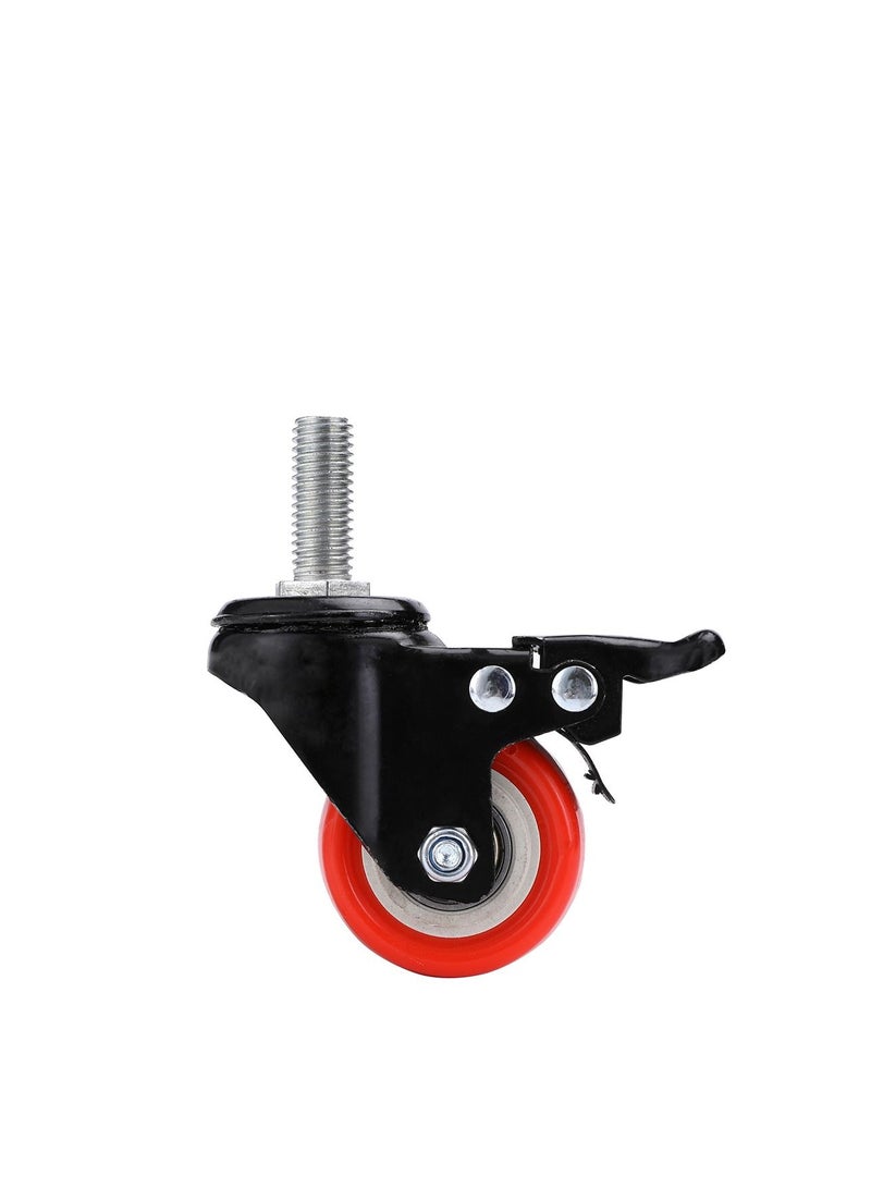 BMB tools 2-Piece 63mm Orange PVC Double Ball Bearing Caster - Swivel with Brake - Screw M12 - Image 2