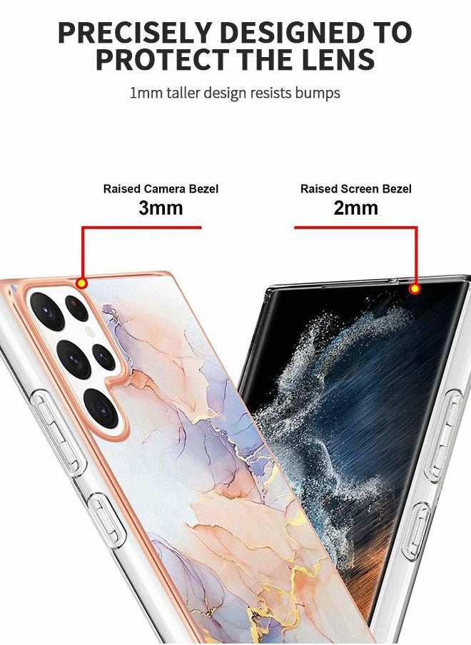 GROIC Marble Design Compatible with Samsung Galaxy S22 Ultra 6.8 Inch Case for Girls, Full Camera Lens Protection Slim Shockproof Soft Case for Galaxy S22 Ultra 2022  - Image 3