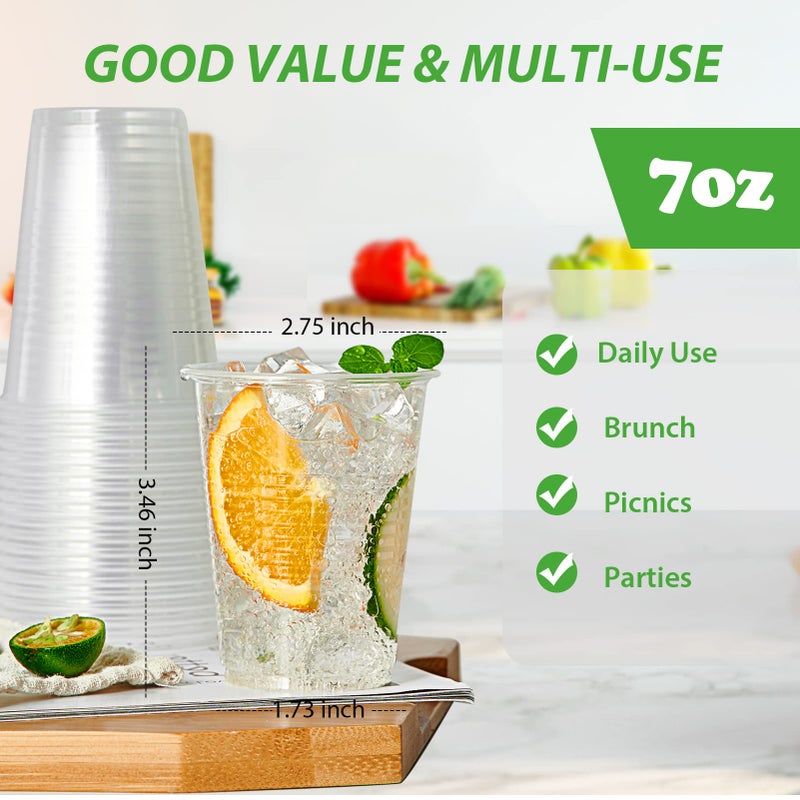 Lilymicky 500 Pack 7 oz Clear Plastic Cups  Disposable Drinking Cups  Plastic Party Cups for Birthday Parties  Picnics  Ceremonies  and Any Events - Image 2