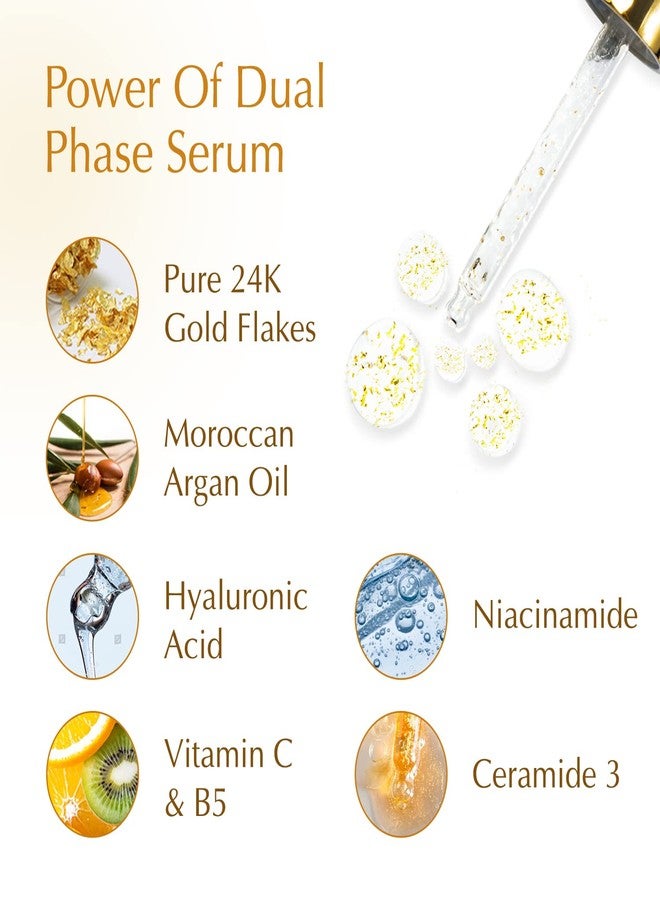 Bio Essence 24K Gold Skin Elixir, Vitamin C Face Serum, Moroccan Argan Oil, Hyaluronic Acid, Niacinamide, Dark Spots Correcting Serum For Face, Ideal for All Skin Types, 30g - Image 3