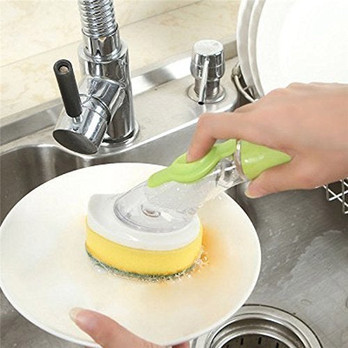 MOHAK Dish Wand Creative Soap Dispenser Scrubber Cleaner Dish Wand Brush - Image 1