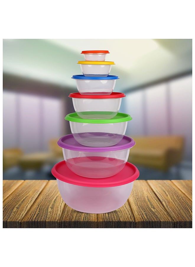 Feelings - FEELINGS  FOOD CONTAINER PLASTIC ROUND W/ RAINBOW LIDS 7 SET - Image 1