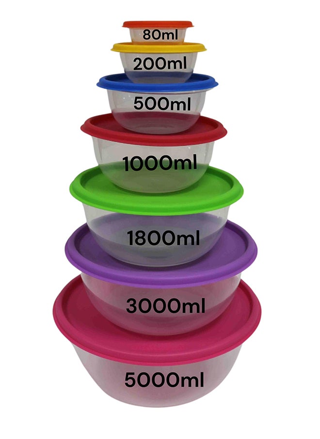 Feelings - FEELINGS  FOOD CONTAINER PLASTIC ROUND W/ RAINBOW LIDS 7 SET - Image 1