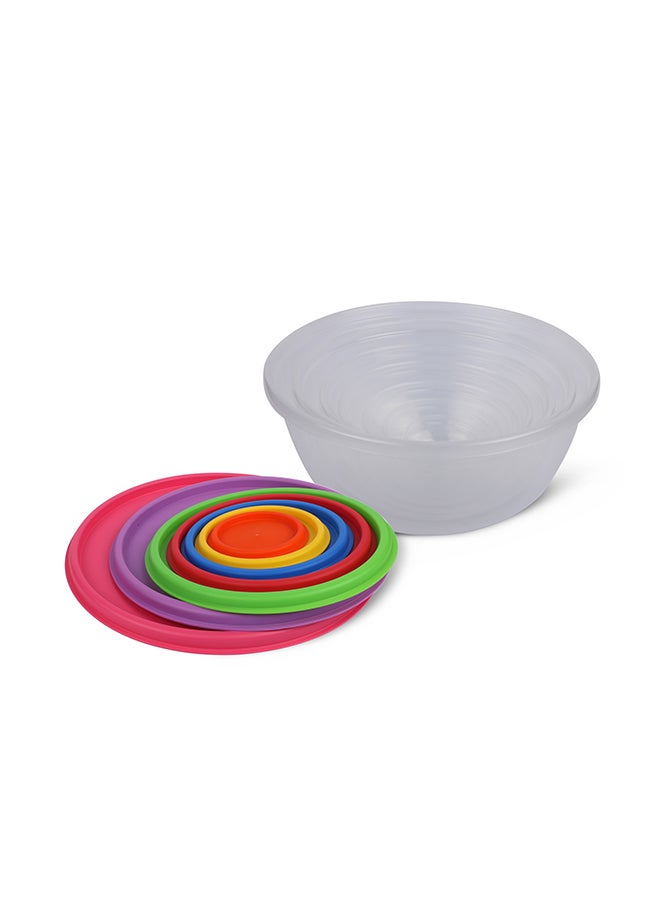 Feelings - FEELINGS  FOOD CONTAINER PLASTIC ROUND W/ RAINBOW LIDS 7 SET - Image 1