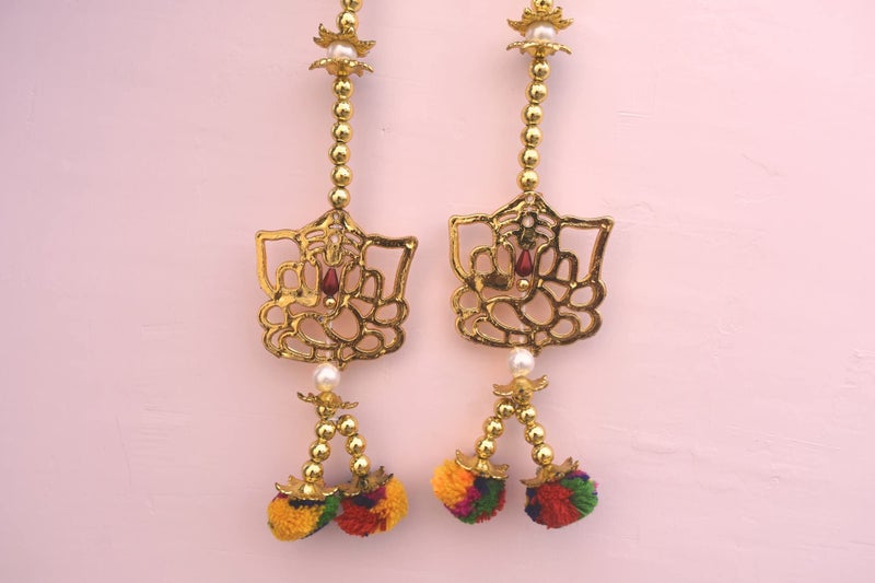 CREYENTES® Torans for Entrance Main Door for Stylish Decoration Hangings Home Thoranam Traditional Bandarban Dwar Bandhan Jhumar Pooja Room Décor(Ganesh_Latkan) - Image 2