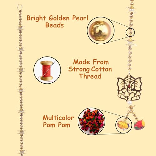 CREYENTES® Torans for Entrance Main Door for Stylish Decoration Hangings Home Thoranam Traditional Bandarban Dwar Bandhan Jhumar Pooja Room Décor(Ganesh_Latkan) - Image 4