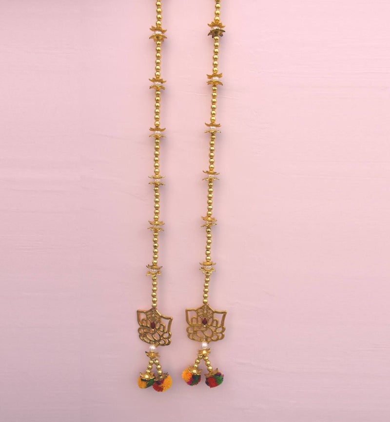 CREYENTES® Torans for Entrance Main Door for Stylish Decoration Hangings Home Thoranam Traditional Bandarban Dwar Bandhan Jhumar Pooja Room Décor(Ganesh_Latkan) - Image 1