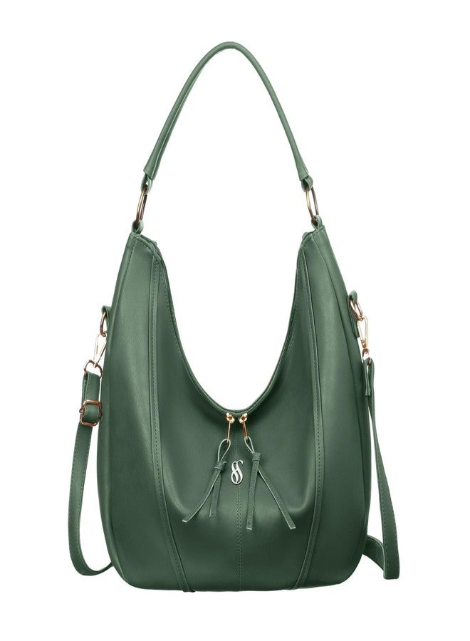Fostelo Women's Vegan Leather New York Luxe Tote Handbag for Women | Hobo Bag for Work | Ladies Purse | Stylish Shoulder Bag | Gift For Women | Green - Image 1