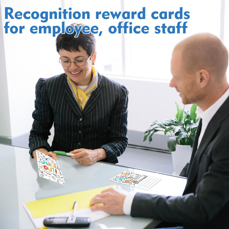 IANFEPH 100 Pcs Shout Out Cards for Teachers Employees Appreciation Recognition Reward Card Motivational Notes Cards for School, Office, Bulletin Board Decor (Black Cards) - Image 5