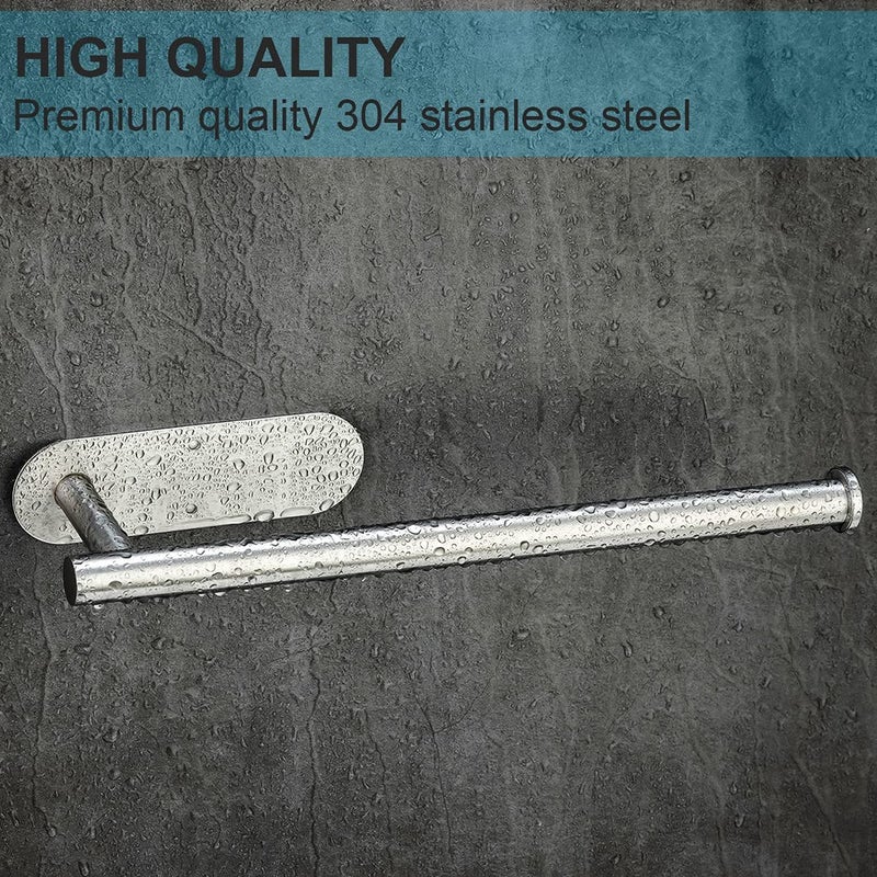 CUXIXA Paper Towel Holder Under Cabinet 2 Pack,Stainless Steel Paper Towel Holder Wall Mount for Kitchen, Bathroom, RV, Paper Towel Rack with Self Adhesive and Screws (Silver) - Image 2