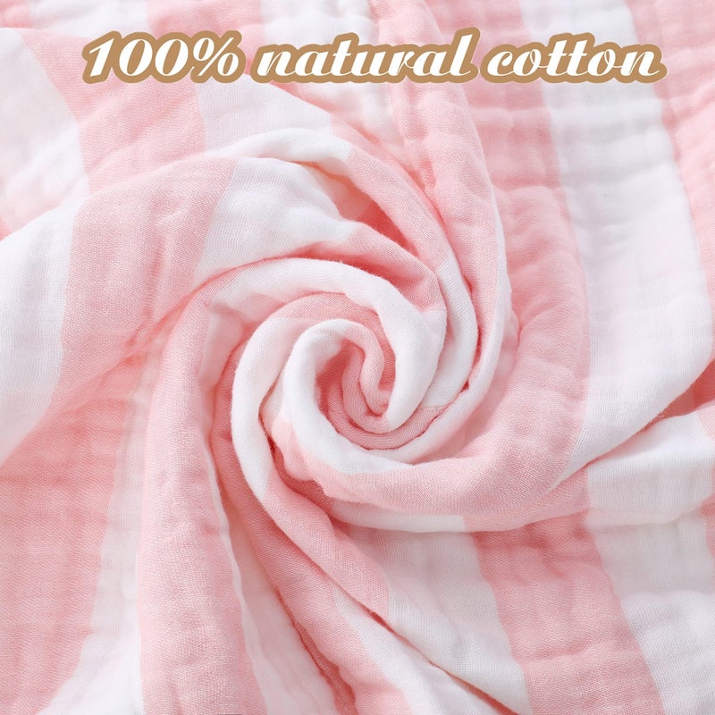 HardNok Muslin Baby Towel 5 Pieces Set,Ultra Soft and Absorbent for Baby's Delicate Skin, Ideal for Newborns to Toddlers, Perfect for Baby Registry or as a Shower Gift. (Pink) - Image 3