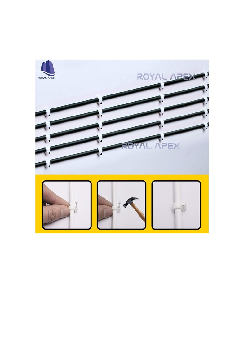 Electrical Cable Wire Round Clips Steel Nails Tacks Holder for Organizing Electric Wires Cables Lines  White 25mm 40Pcs - Image 3