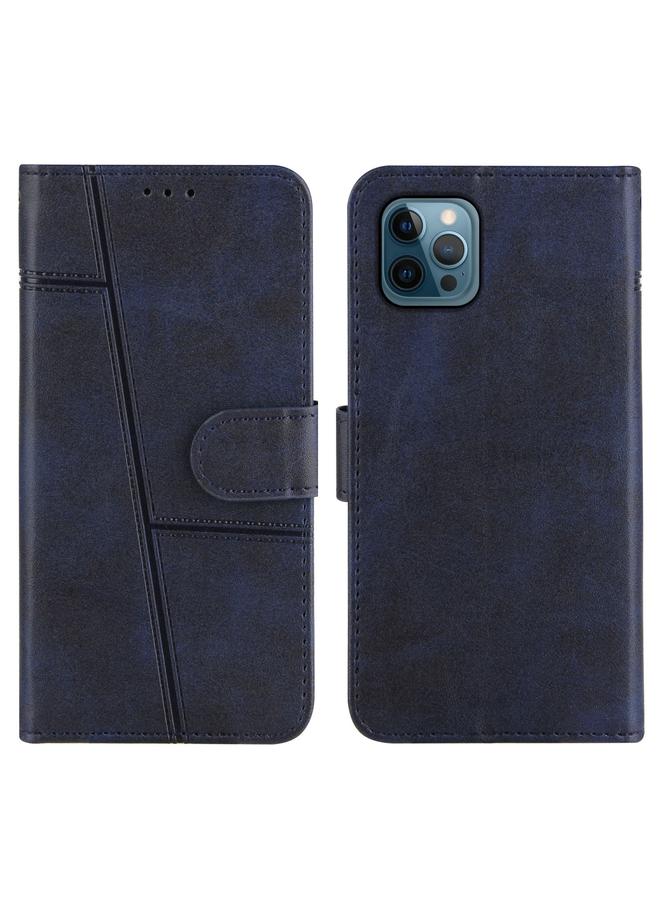 زبون جراب لهاتف iPhone 12 Pro Max مصنوع من جلد العجل مع مشبك وقفل أفقي مع حامل وفتحات للبطاقات ومحفظة وحبل - Image 3