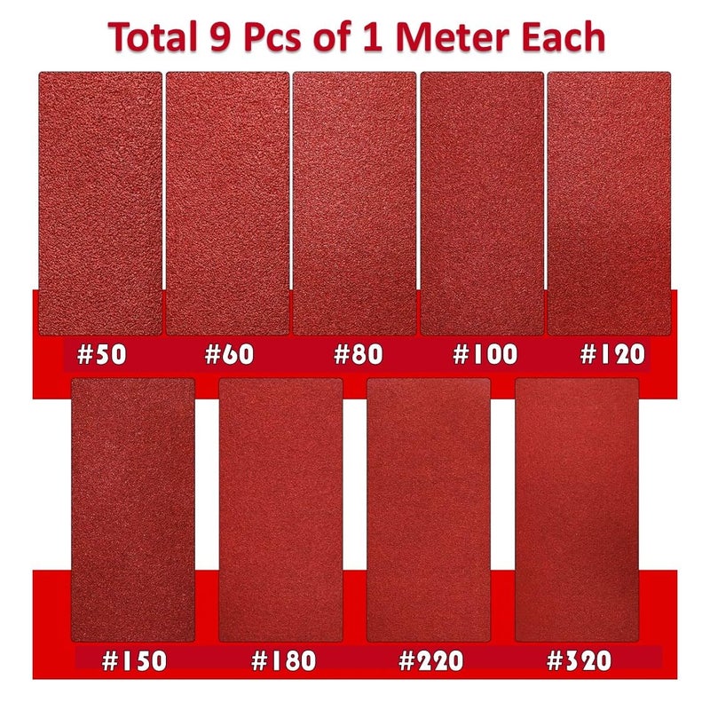 SANDCASTLE Sandcastle Silicon CarbideAluminium Oxide 50 60 80 100 120 150 180 220 320 Grit 4inch Wide Sand Paper Emery Cloth Roll for Grinding Polishing Wood Working Metals 9 m - Image 4
