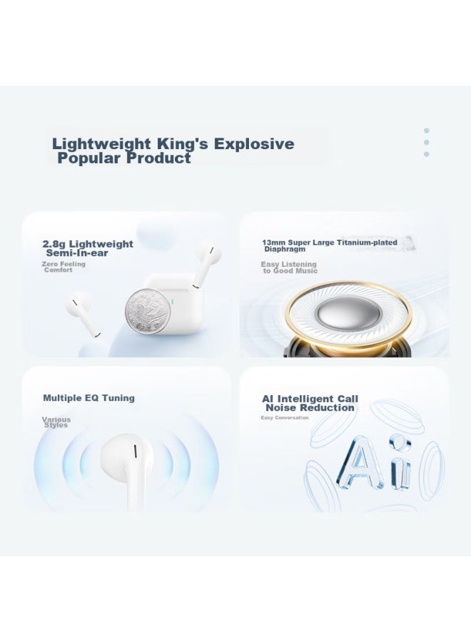Meilan Meizu Lifeme Blus Mini2 Semi-in-ear True Wireless Bluetooth Earphones With Bluetooth 5.3, Noise Reduction For Calls, Lightweight And Small Earbuds For Apple, Huawei, Xiaomi Phones - Image 2