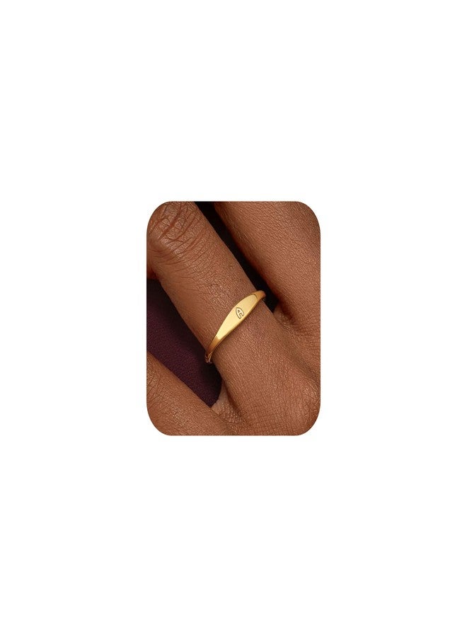 Honsny Gold Initial Rings for Women Non Tarnish Dainty 14K Gold Filled Ring Pinky Thumb Thin Bands Waterproof Letter Rings for Women Size 9 Jewelry Birthday Gifts - Image 1