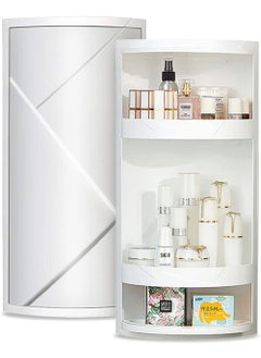 MUGATH MUGATH Unbreakable Plastic Bathroom Corner CabinetWall Mounted Storage Shelf with Revolving DoorPlastic Cabinet for Kitchen Bathroom Living Room Office Stylish Corner Stand Big  - Image 1