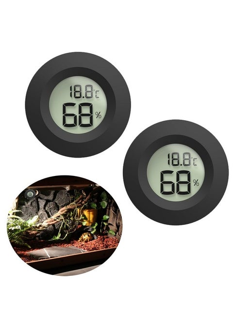 Reptile Tank Accessories, 2pcs Reptile Thermometer and Humidity Gauge, Bearded Dragon Tank Thermometer Humidity Gauge for Jumping Spider, Leopard Gecko, Hermit Crab, Gecko, Ball Python, Lizard.